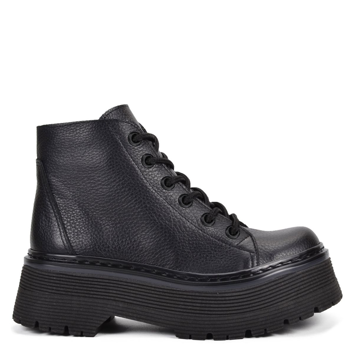 JOKU - Botín Mujer Cuero Negro Joku