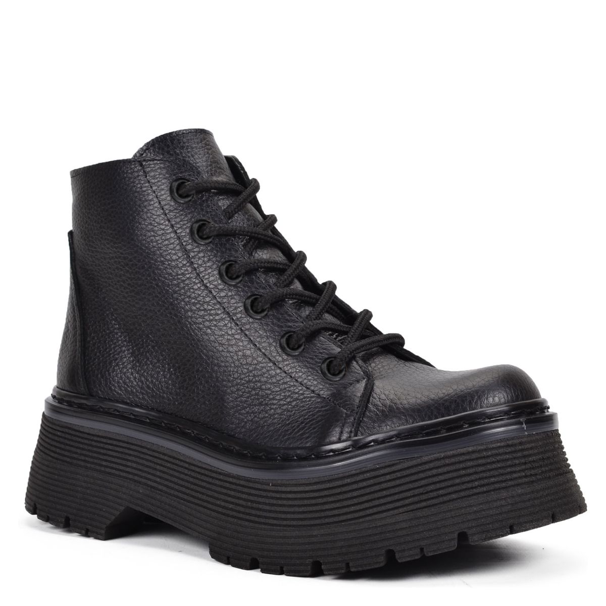 JOKU - Botín Mujer Cuero Negro Joku