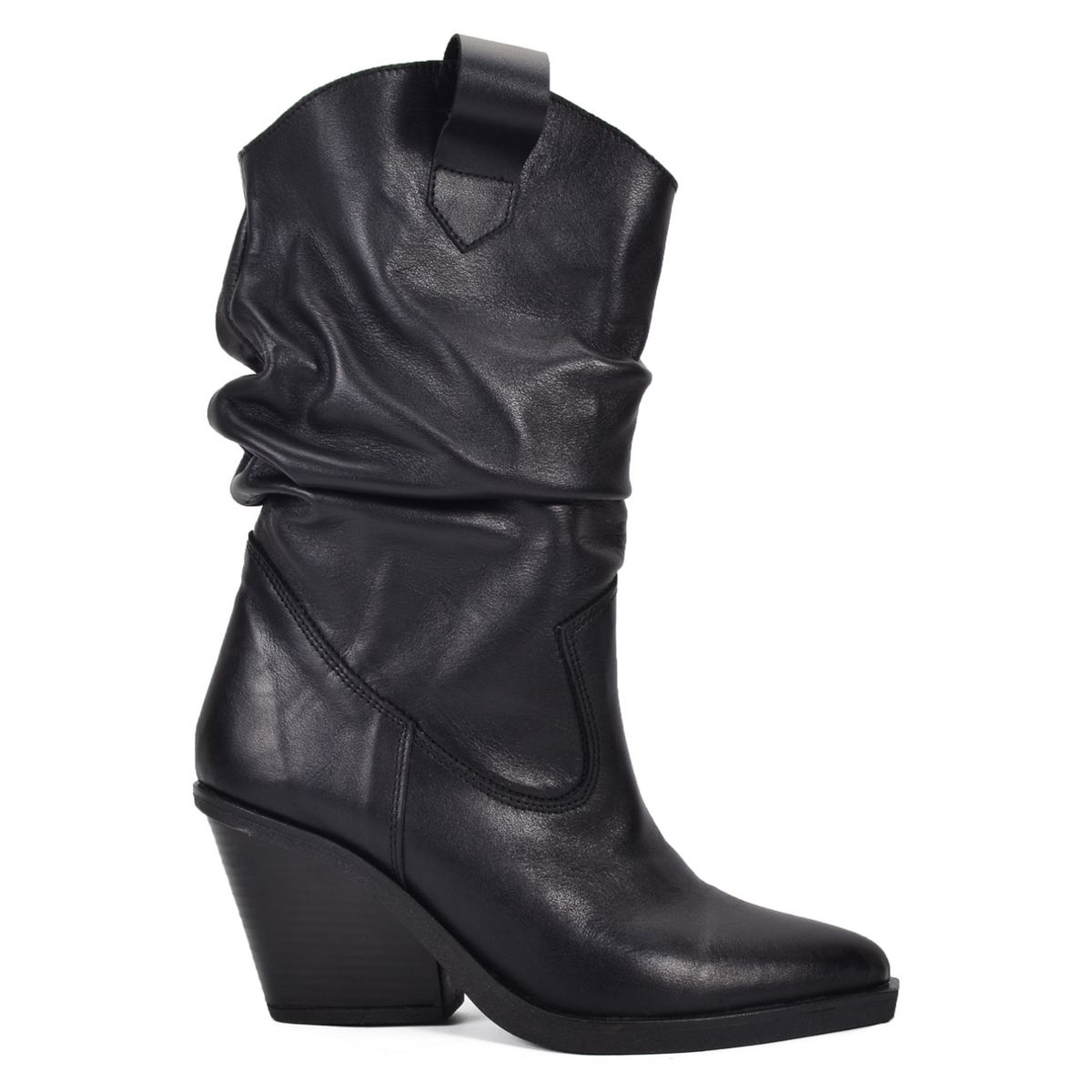 JOKU - Bota Mujer Cuero Negro Joku