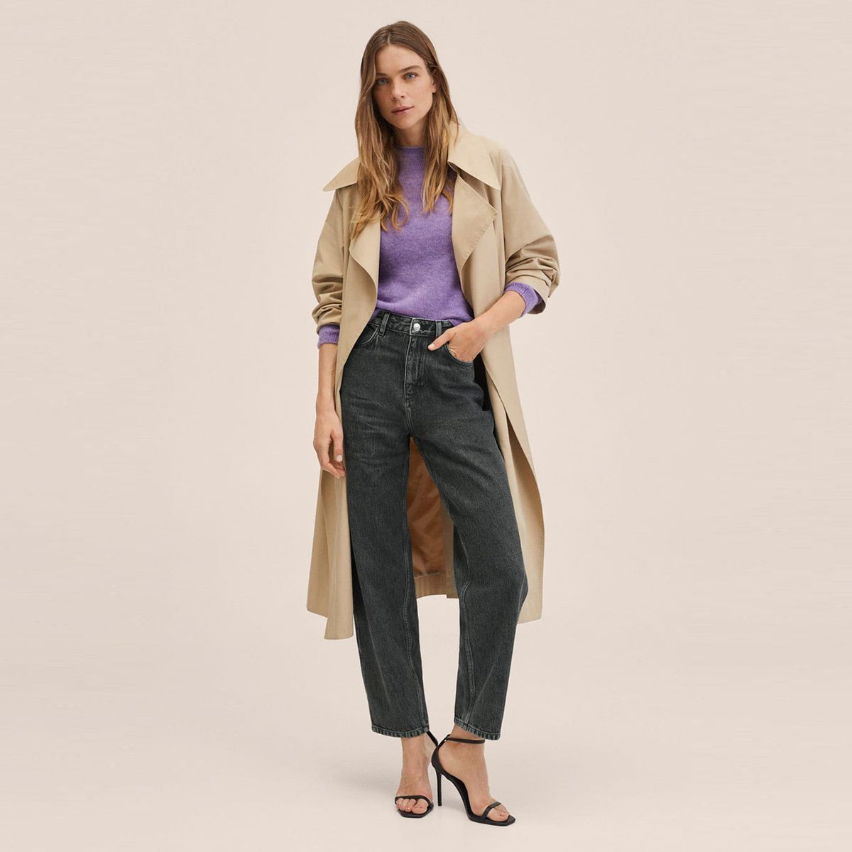 MANGO - Jeans Recto Janet Tiro Alto Mujer Mango