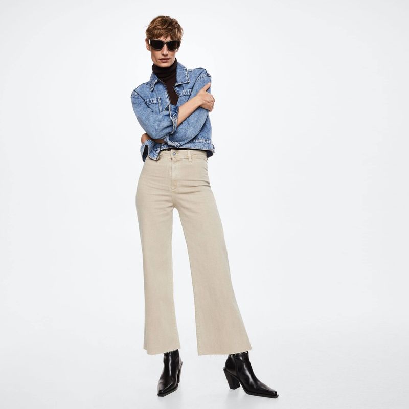 MANGO - Jeans Wide Leg Catherin Tiro Alto Mujer Mango