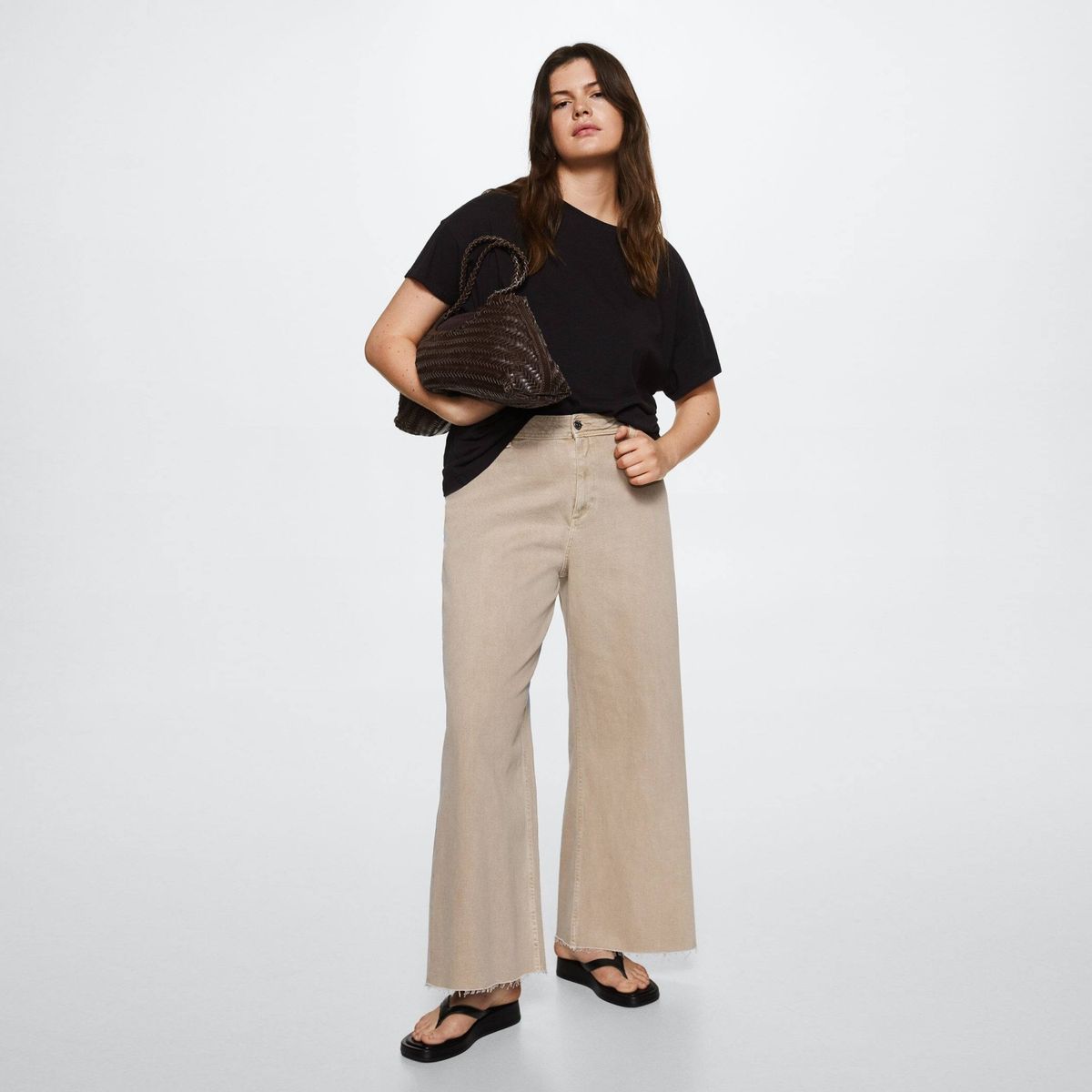 MANGO - Jeans Wide Leg Catherin Tiro Alto Mujer Mango