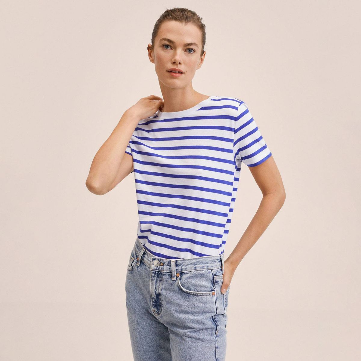 MANGO - Polera Básica Algodón Mujer Mango