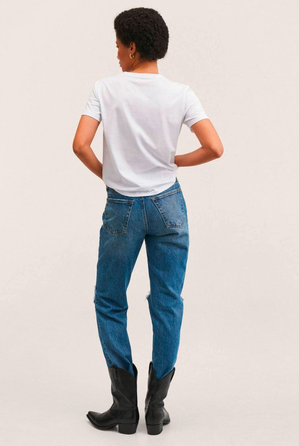 MANGO - Polera Básica Algodón Mujer Mango