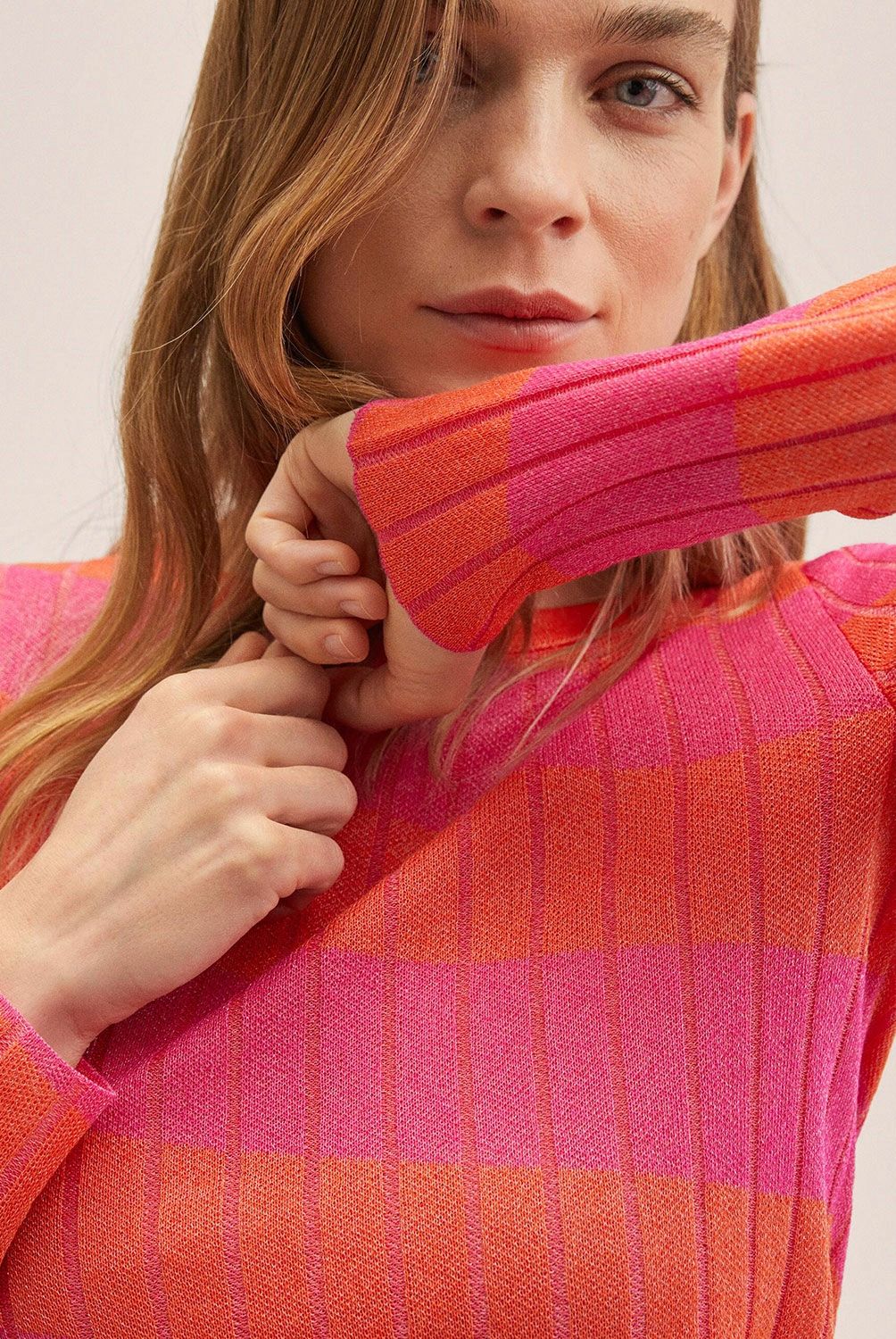 MANGO - Sweater Canalé Rayas Oblicuo Mujer