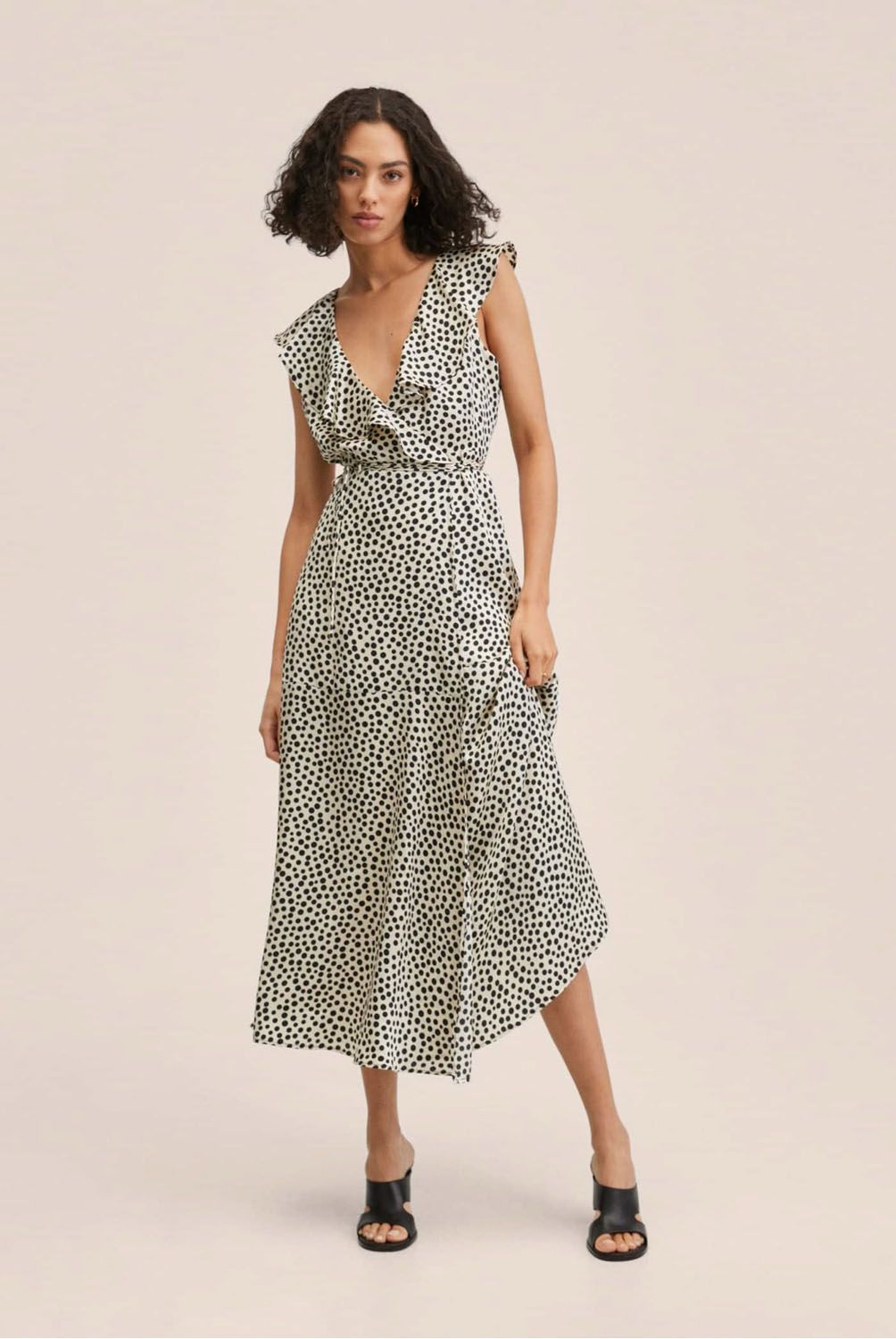 Mango - Mango Vestido Lunares Volantes Lola Mujer
