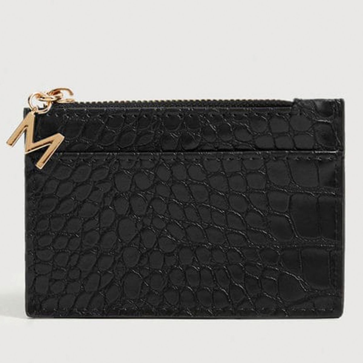 MANGO - Mango Tarjetero Negro Charm Mujer