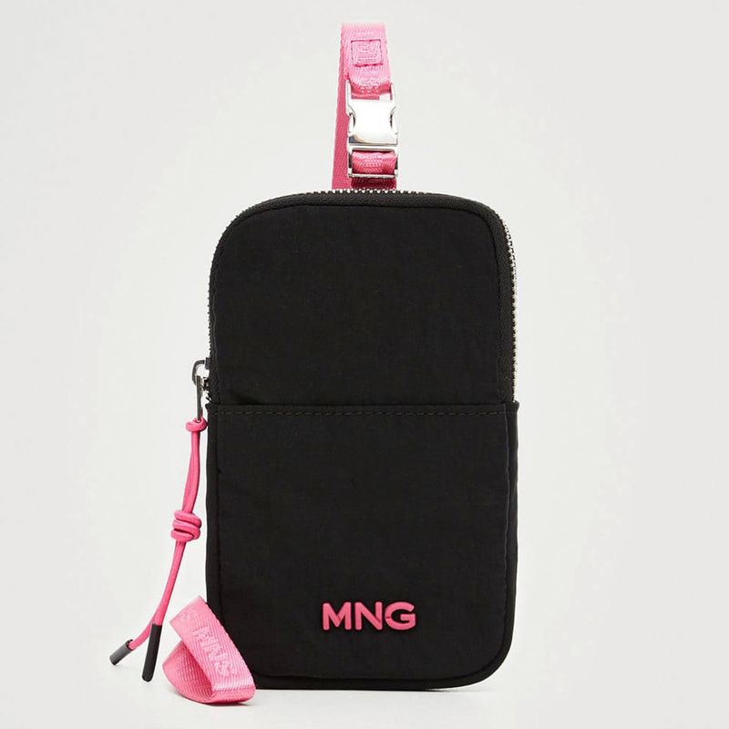 MANGO - Mango Cartera Bandolera Negra Porta Celular Nadia