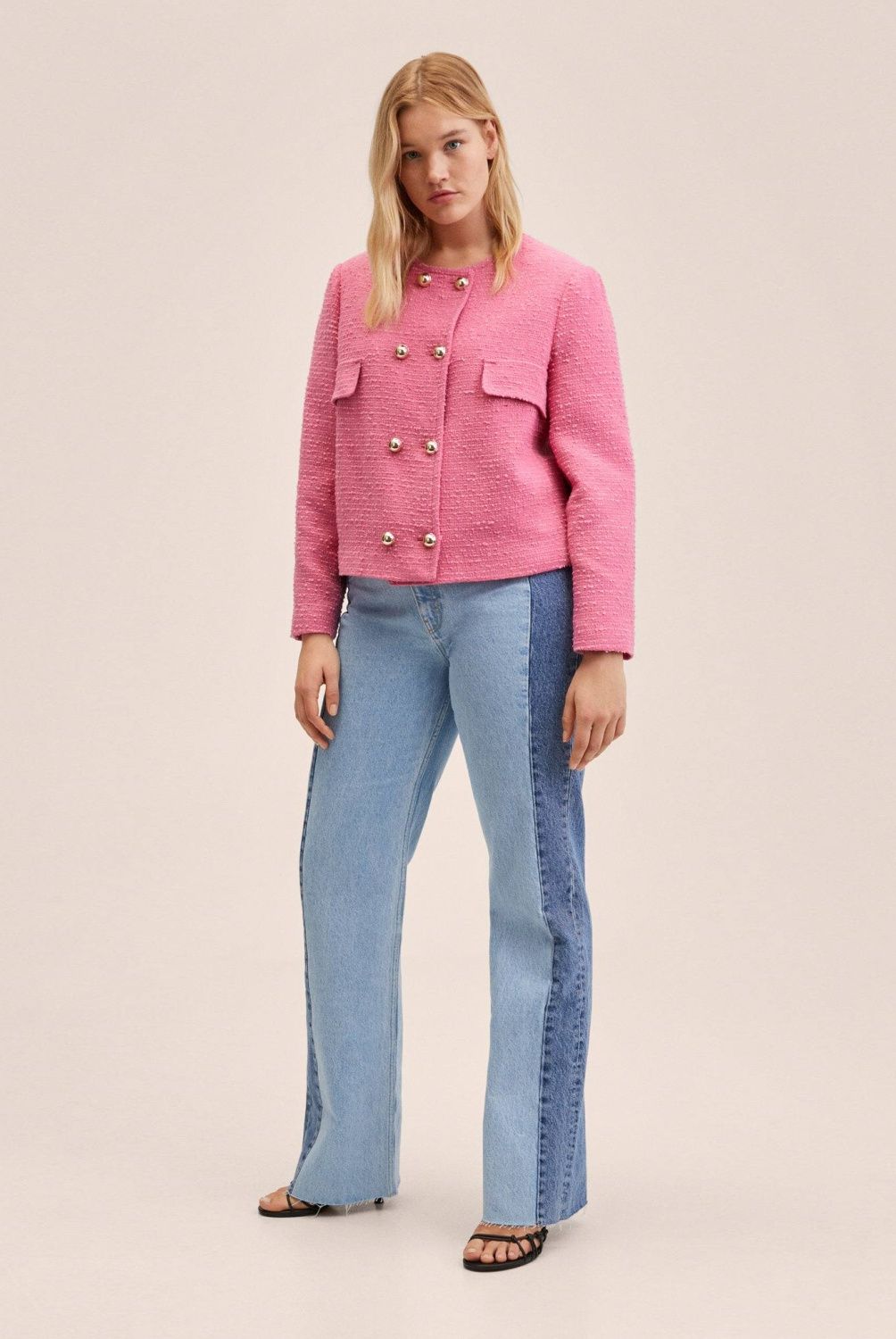 MANGO - Mango Chaqueta Tweed Doble Botonadura Treze Mujer