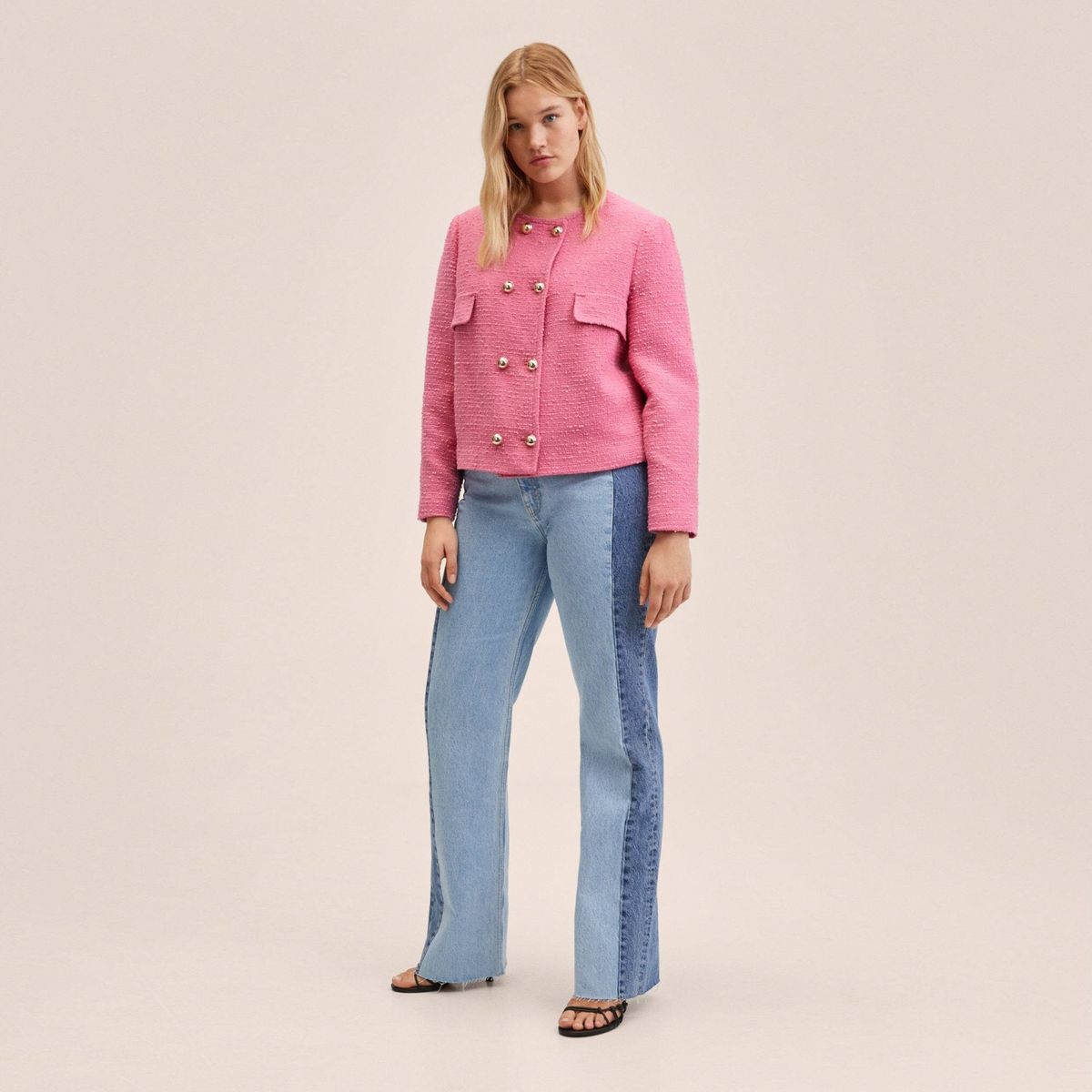 MANGO - Mango Chaqueta Tweed Doble Botonadura Treze Mujer