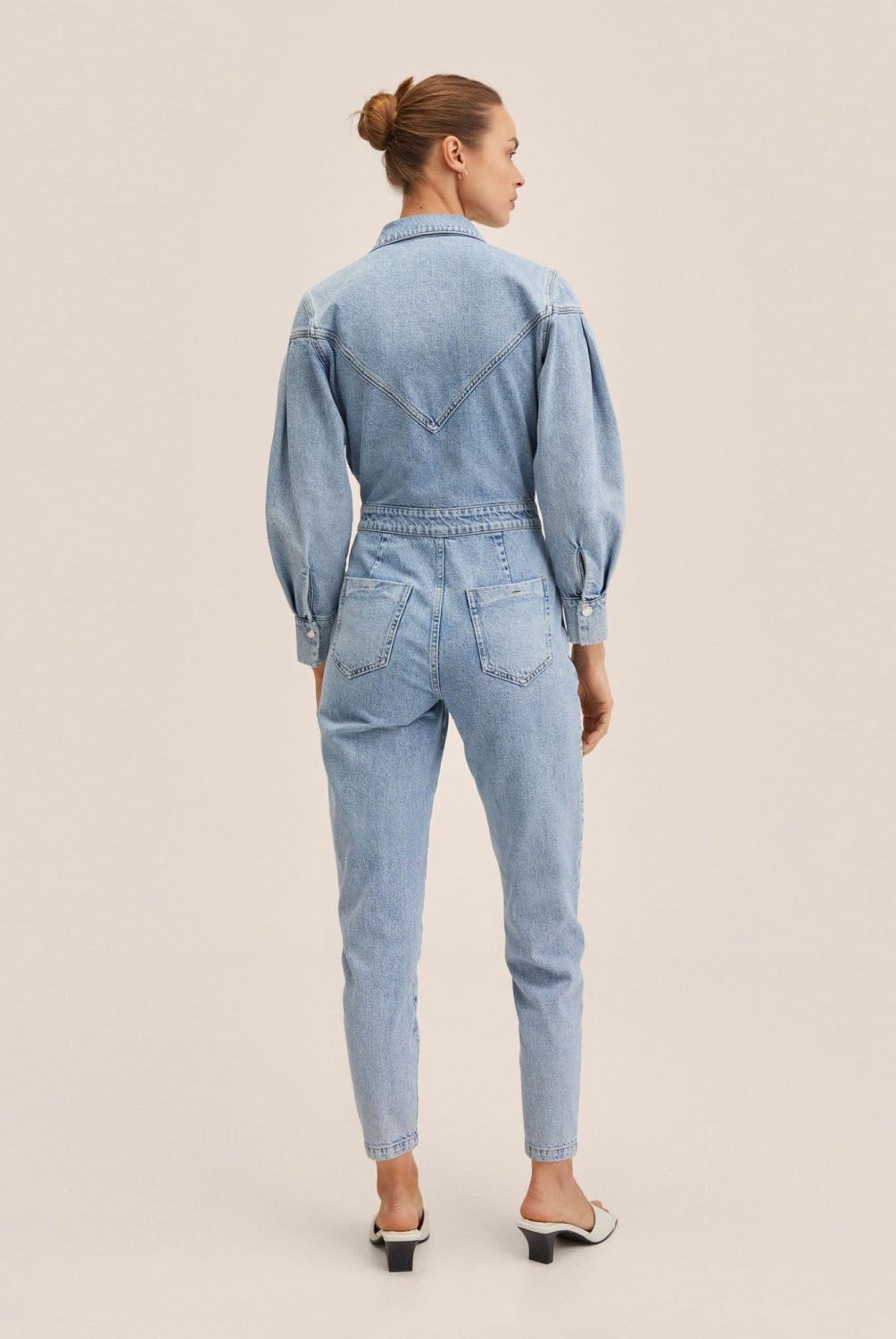MANGO - Mango Enterito Denim Cierre Amalien Mujer