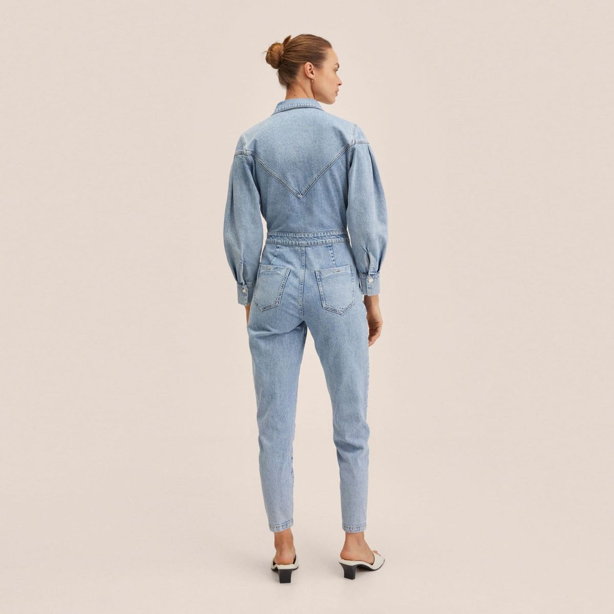 MANGO - Mango Enterito Denim Cierre Amalien Mujer