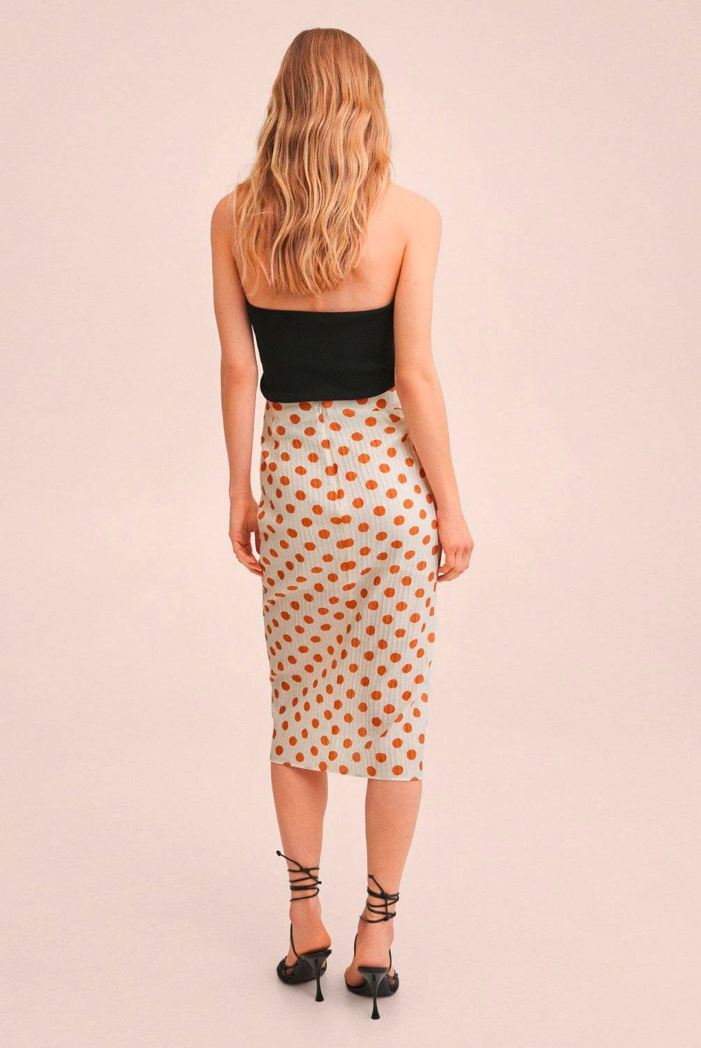 Mango - Mango Falda Lunares Plisada Amalfi Mujer