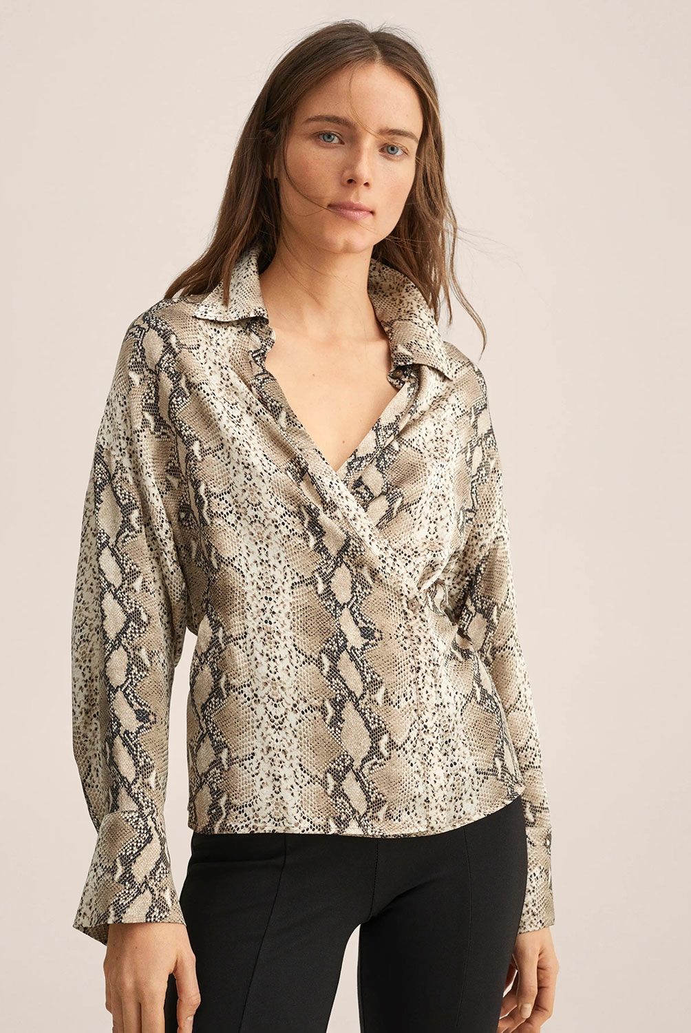 MANGO - Camisa Estampado Serpiente Mujer Mango