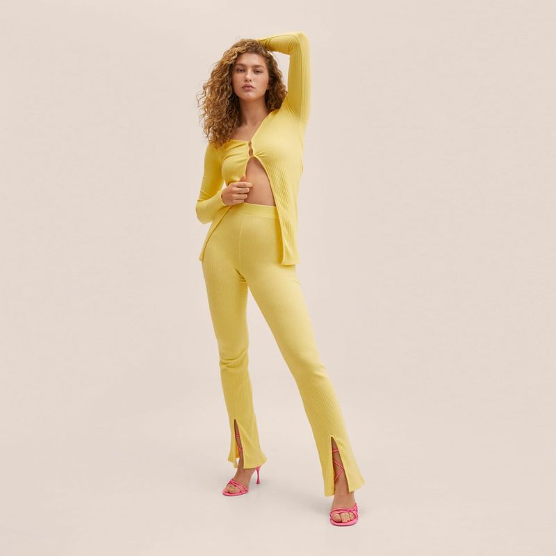 MANGO - Mango Pantalón Punto Aberturas Miri Mujer