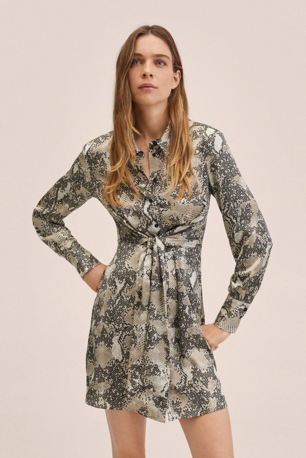 Mango - Mango Vestido Camisero Animal Print Nikita Mujer