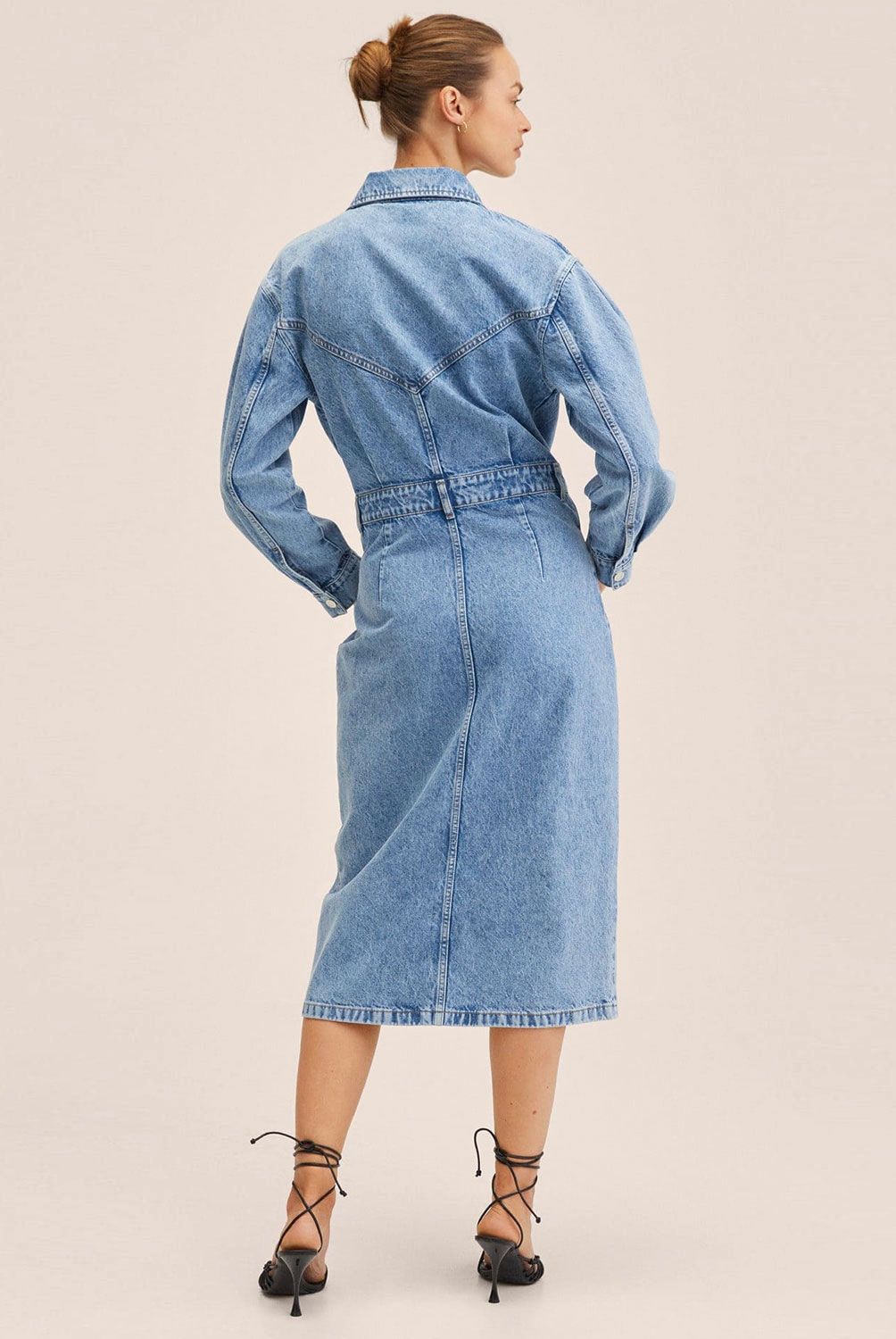 Mango - Mango Vestido Camisero Denim Amalien Mujer