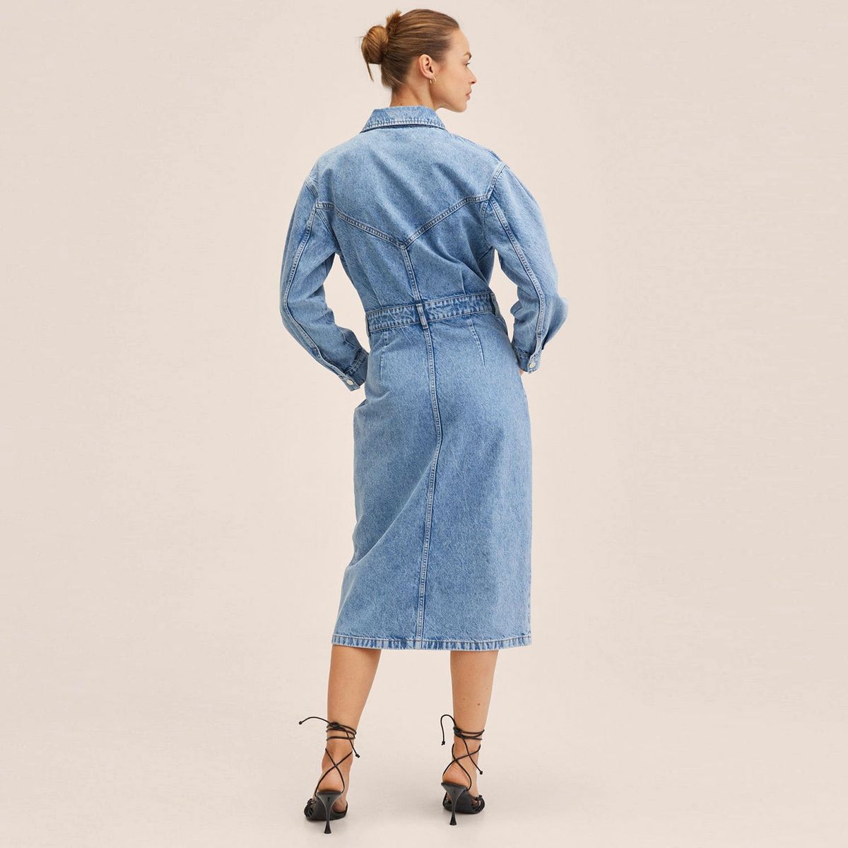 MANGO - Mango Vestido Camisero Denim Amalien Mujer