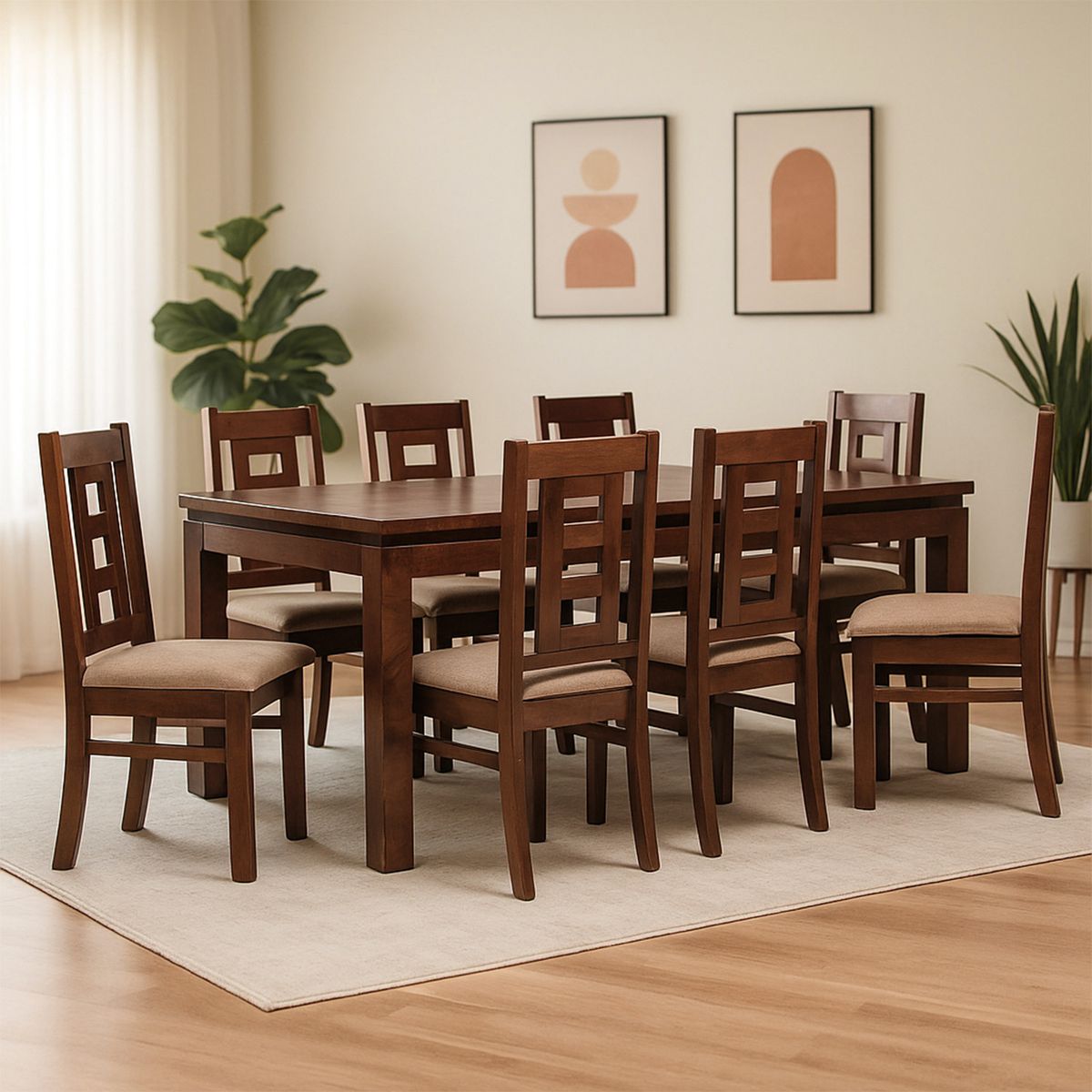 DAGON - Juego De Comedor Roma  Rectangular 8 Sillas Dagon