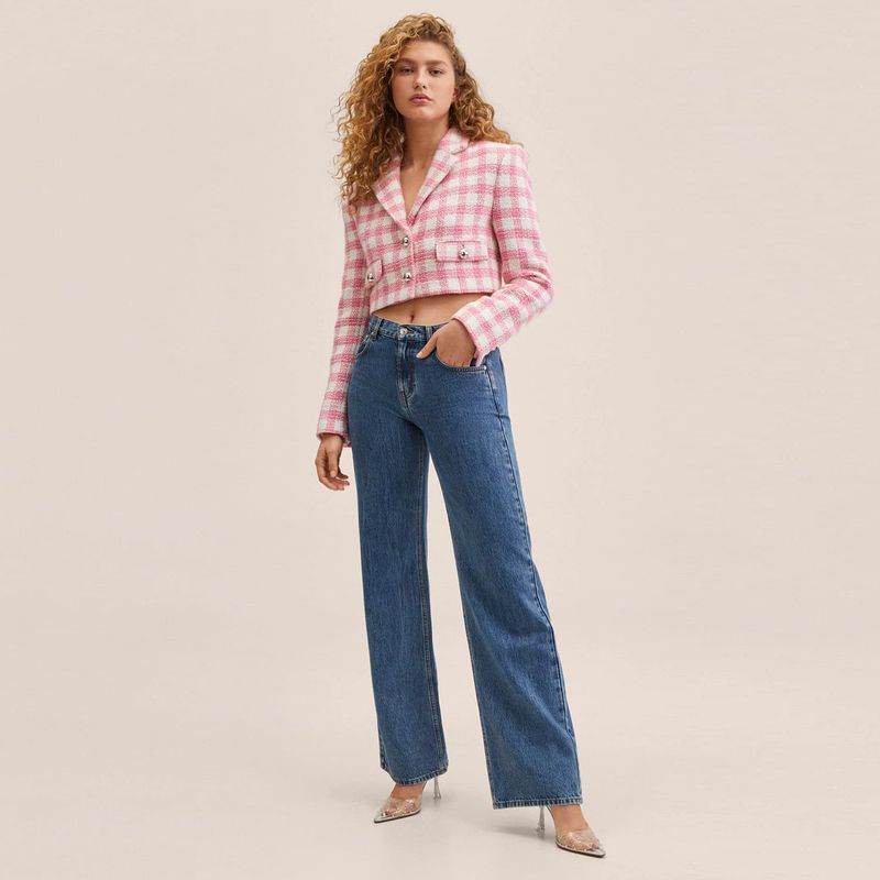 MANGO - Mango Chaqueta Tweed Crop Monica Mujer