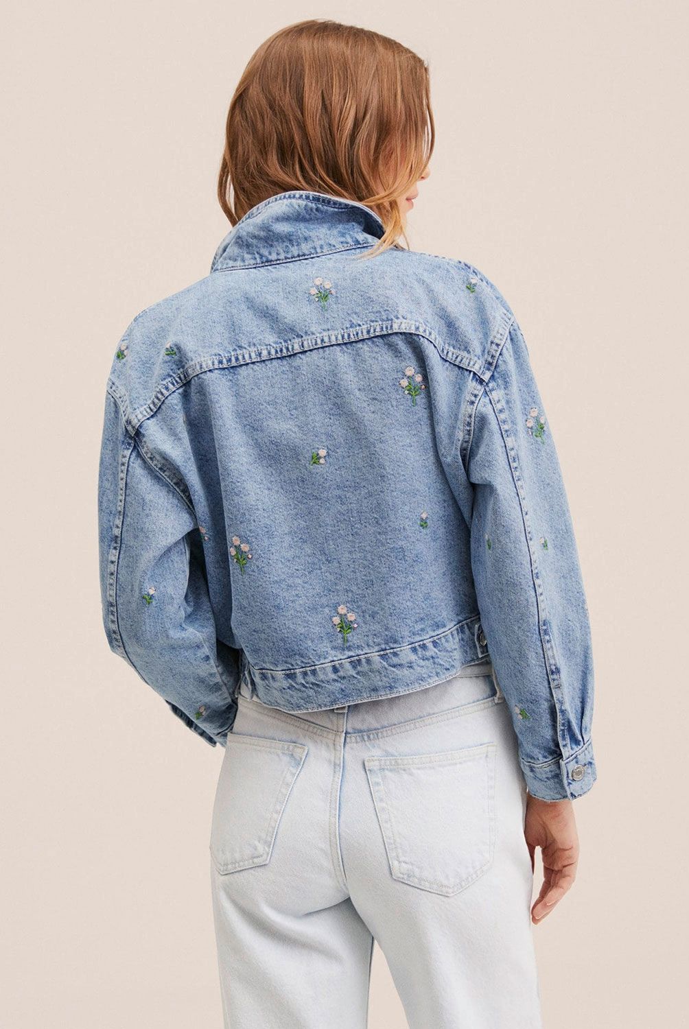 MANGO - Mango Chaqueta Denim Bordada Daisy Mujer
