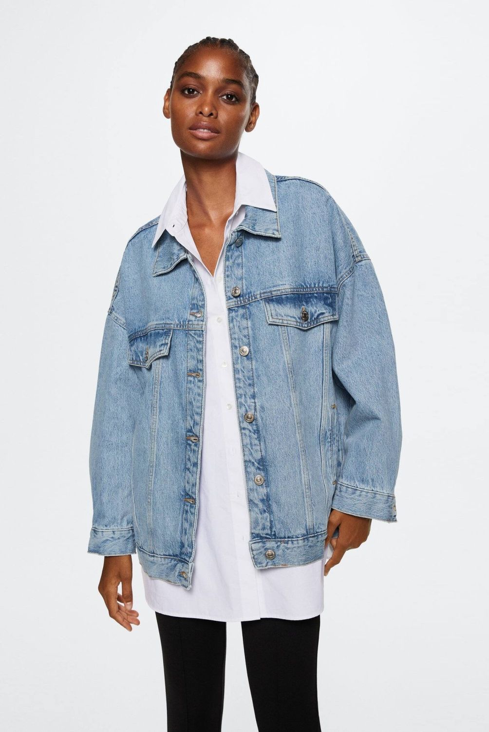 MANGO - Mango Chaqueta Denim Oversize Dafne Mujer