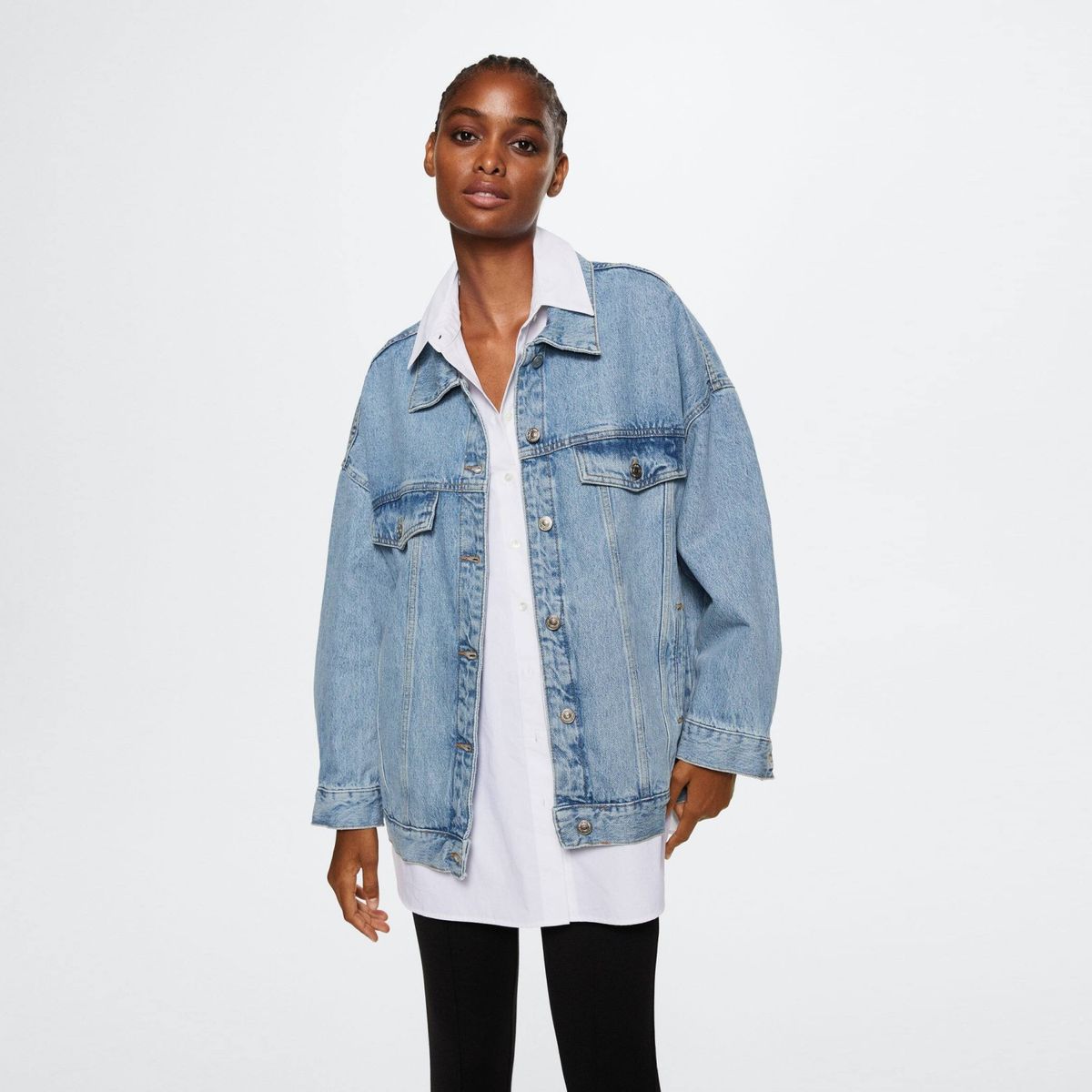 MANGO - Mango Chaqueta Denim Oversize Dafne Mujer