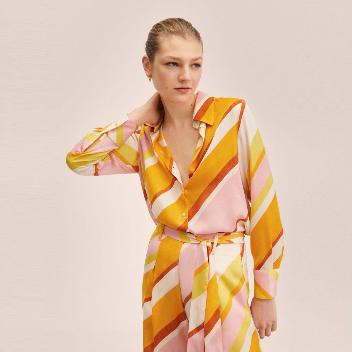 MANGO - Mango Camisa Oversize Estampada Odilia Mujer