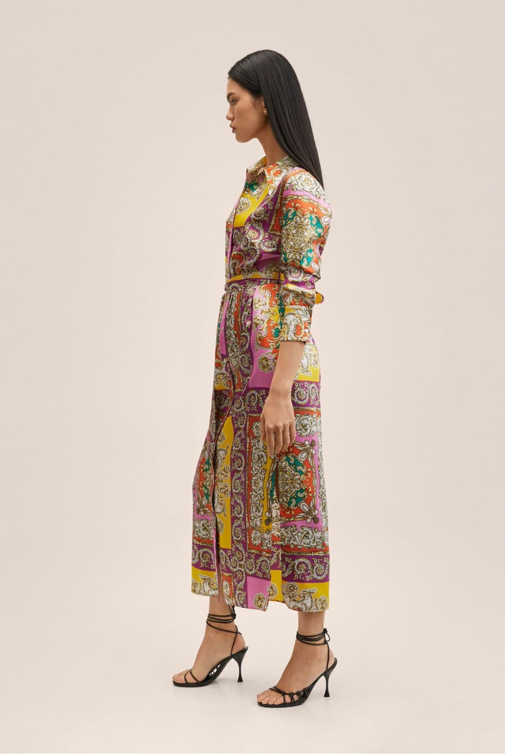 MANGO - Mango Vestido Estampado Barroco Travolta Mujer