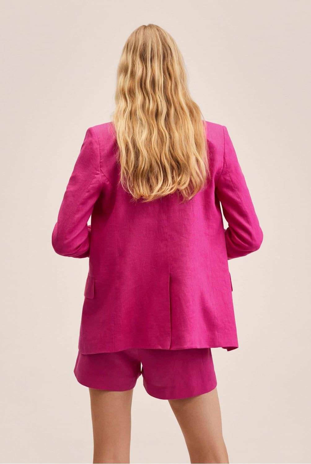 MANGO - Mango Blazer 100% Lino Ampa Mujer