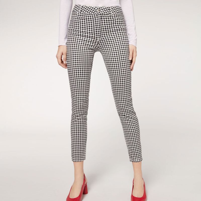 CALZEDONIA Calzedonia Jeans Push Up Con Estampado Vichy