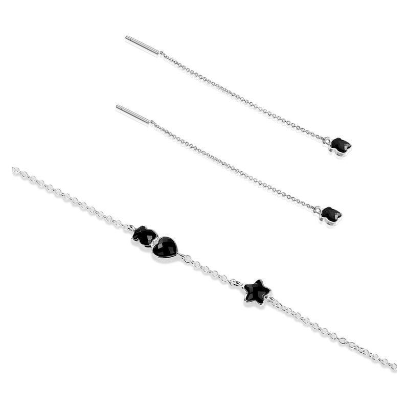 TOUS - Tous Set aros + pulsera Mini onix de plata