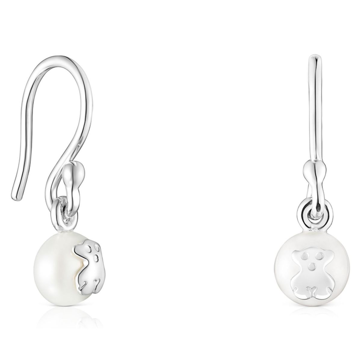 TOUS - Aros Cortos Icon Pearl De Plata Mujer Tous