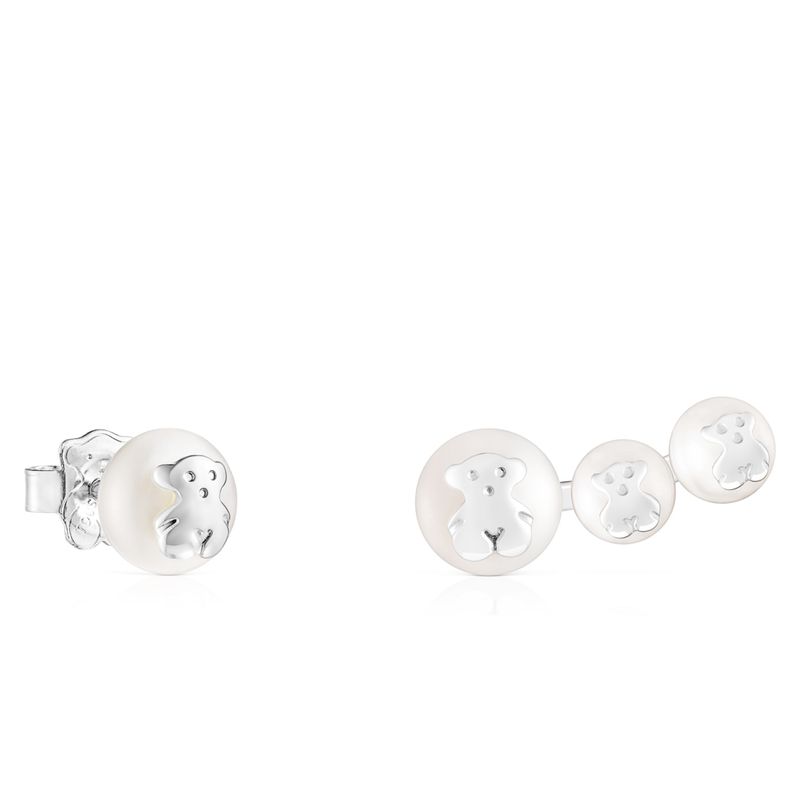 TOUS - Aros Icon Pearl De Plata Mujer Tous