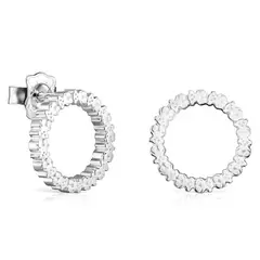 TOUS - Aros Medianos Straight Disco De Plata Mujer