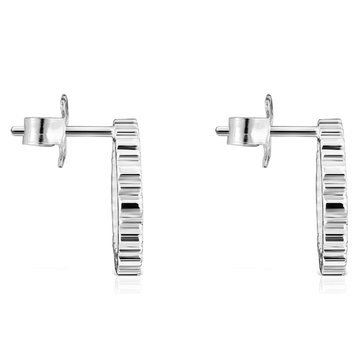 TOUS - Aros Medianos Straight Disco De Plata Mujer Tous