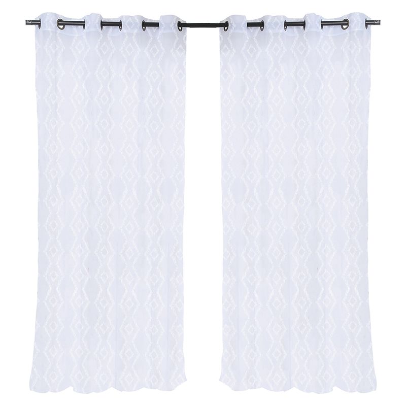MASHINI - Cortina Velo Bordado Argolla 140X220 Cm Mashini