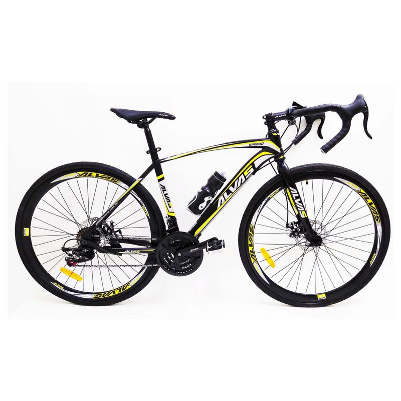 ALVA - Bicicleta 700C Ruta Alvas Speedo Negra/Amaril