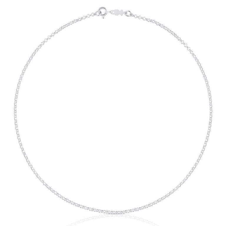 Gargantilla De Plata Con Anillas Redondas, 40 Cm Chain