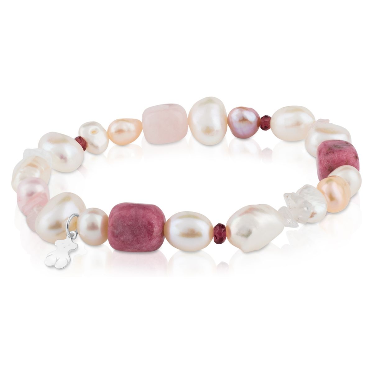 TOUS - Pulsera De Plata Con Perlas, Granate, Rodonita Y Cuarzo Tous Pearls