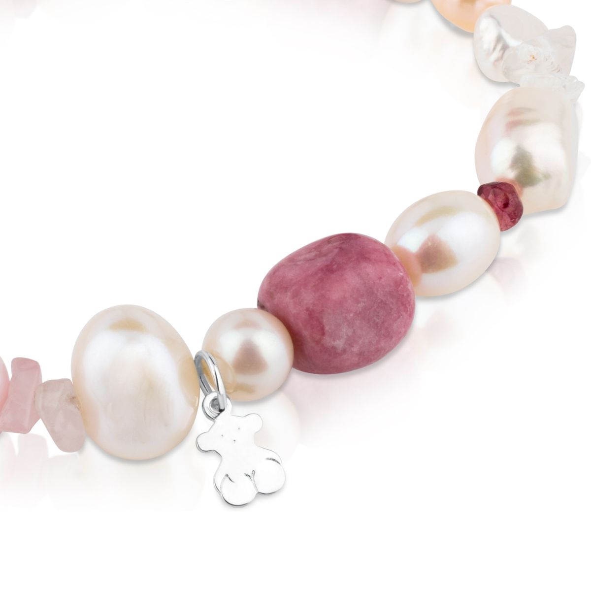 TOUS - Pulsera De Plata Con Perlas, Granate, Rodonita Y Cuarzo Tous Pearls