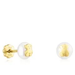 TOUS - Aros Baby De Perla Y Oro Mujer