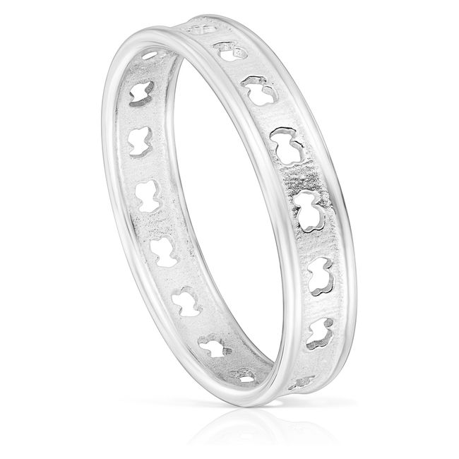 TOUS - Anillo Bear Row De Plata Mujer Tous