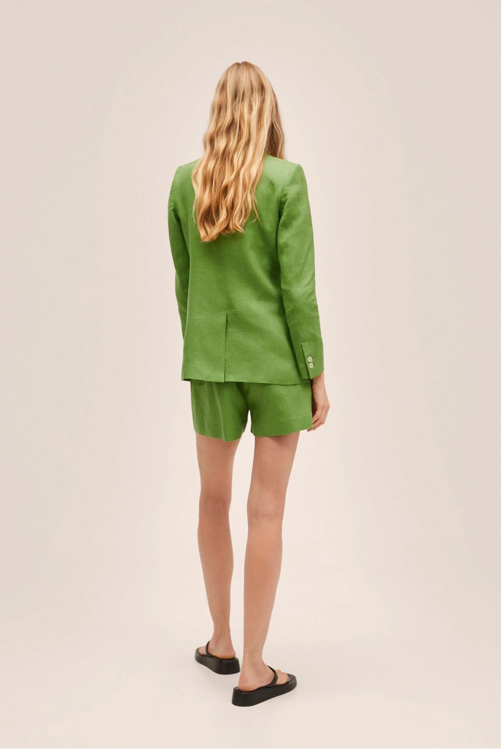 MANGO - Mango Blazer 100% Lino Ampa Mujer