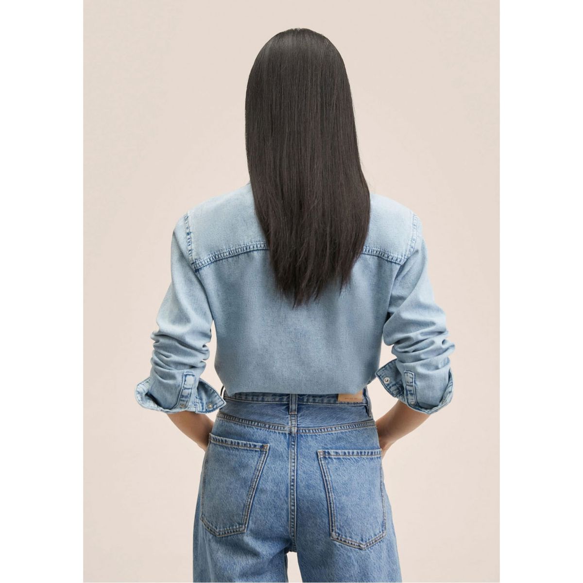 MANGO - Camisa Vaquera Bolsillos Mujer Mango