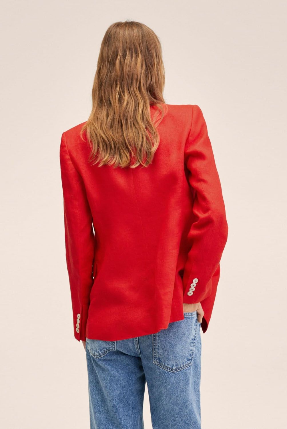 MANGO - Mango Blazer Traje Lino Tempoli Mujer