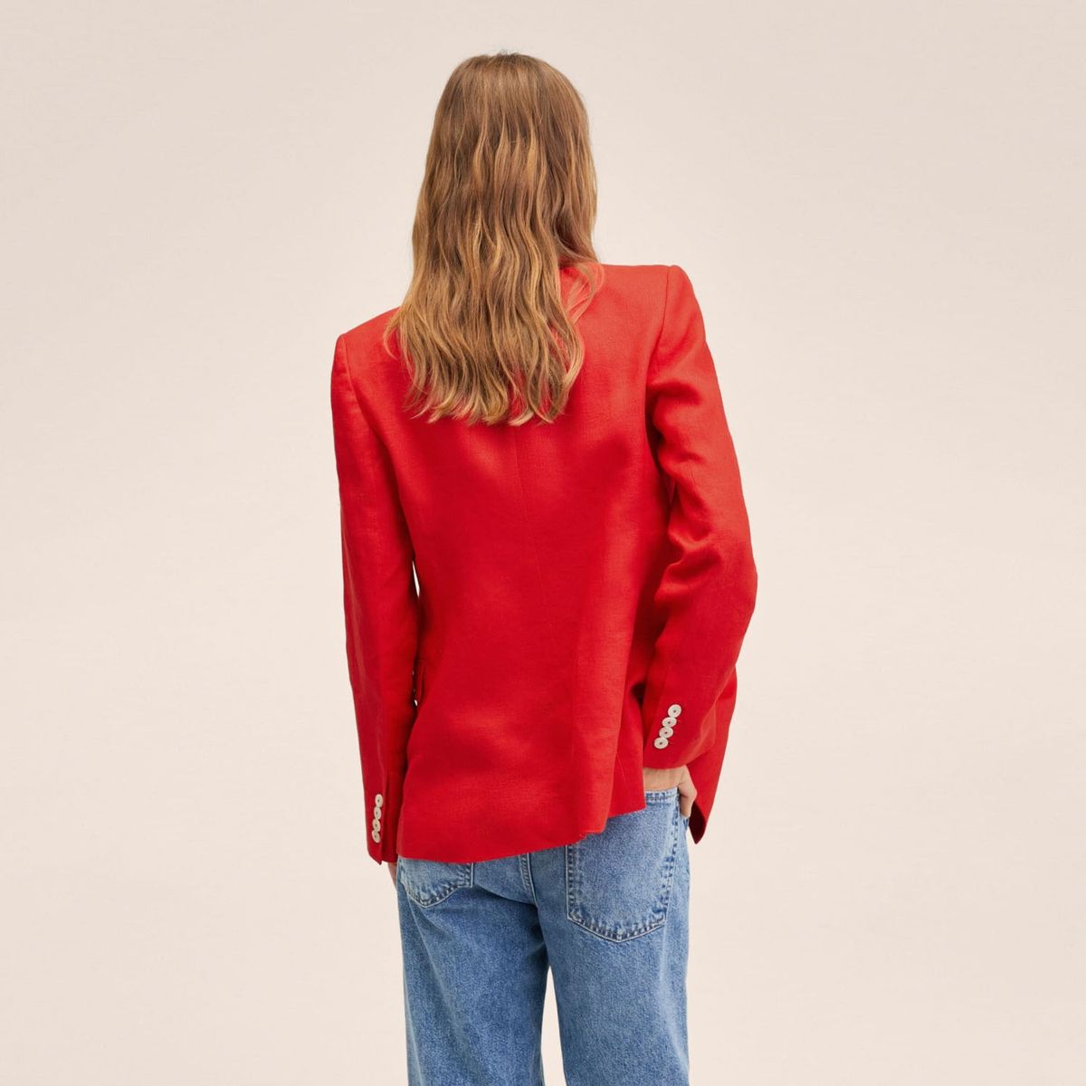 MANGO - Mango Blazer Traje Lino Tempoli Mujer