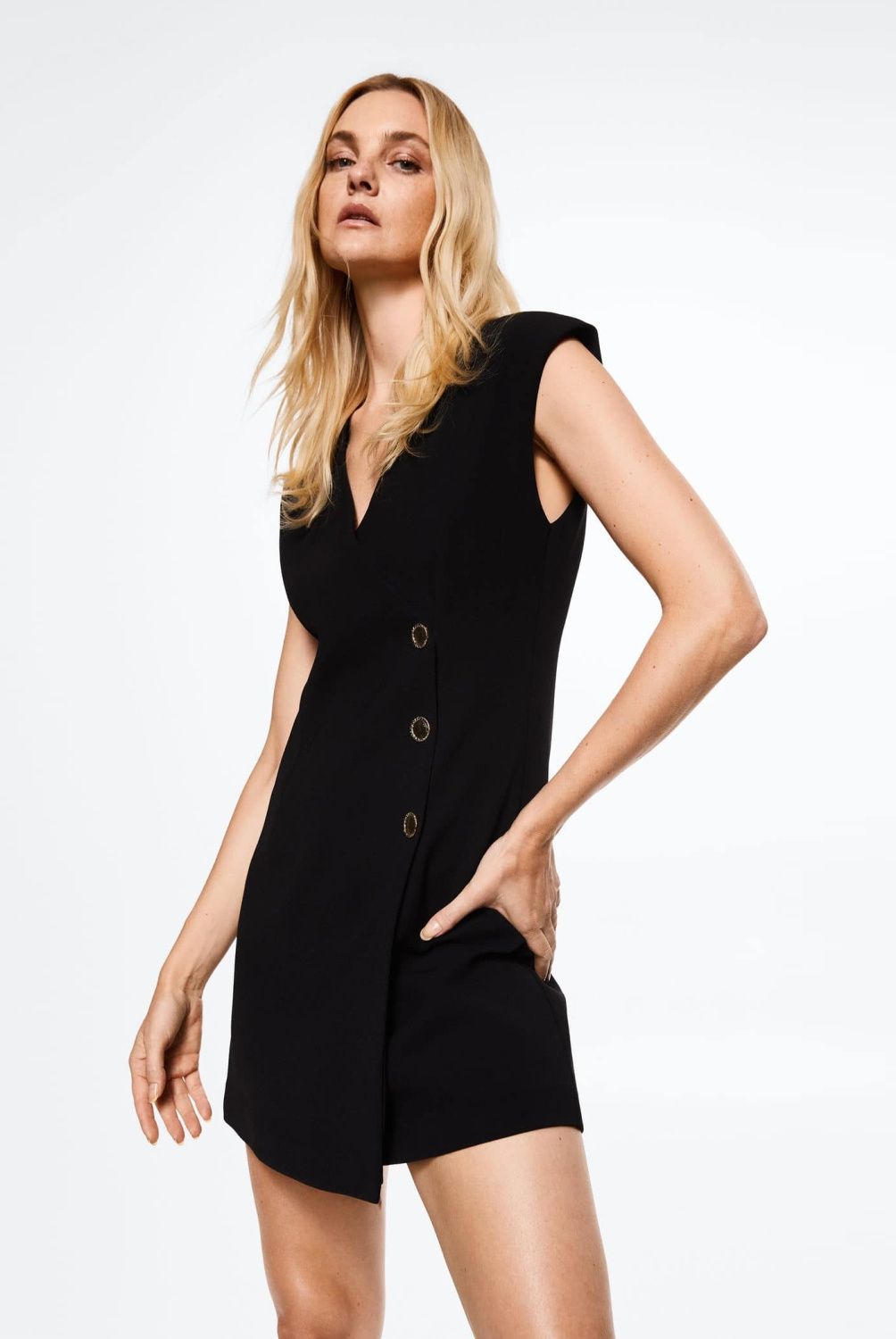 MANGO - Mango Vestido Cruzado Botones Yess2 Mujer