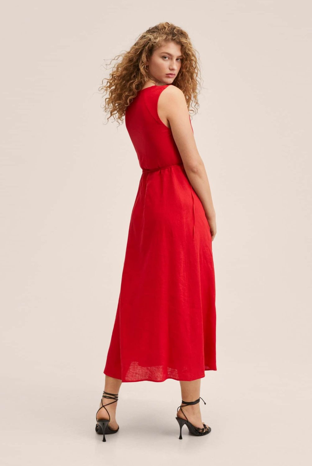 MANGO - Mango Vestido Cruzado Lino Silve Mujer