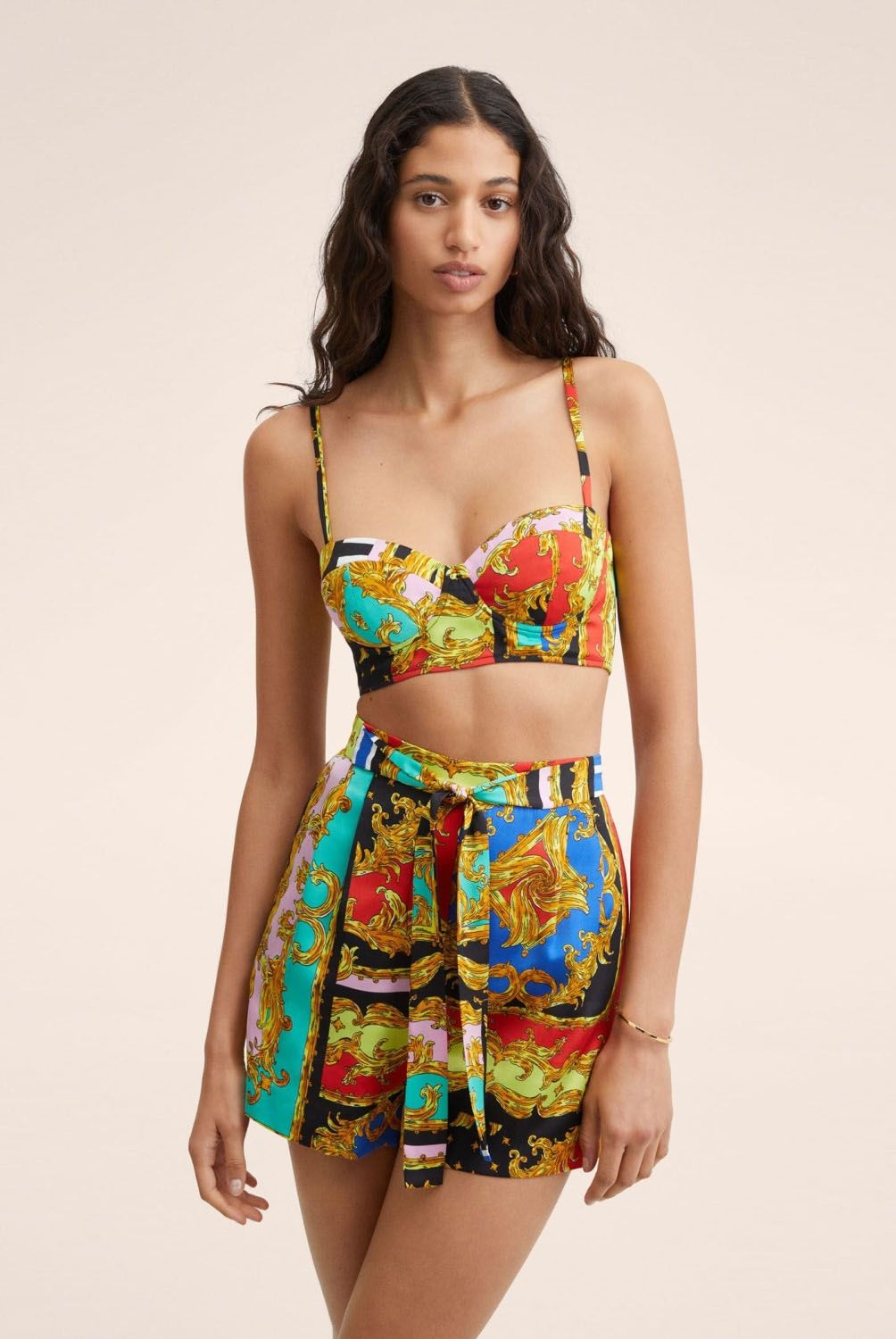 Mango - Mango Short Fluido Estampado Zaida Mujer
